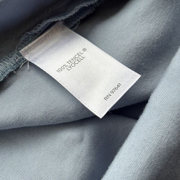 J. Jill Blue Rain Chambray Lace-up Pullover Peasant Pop Over Blouse Top Size L - Picture 12 of 13